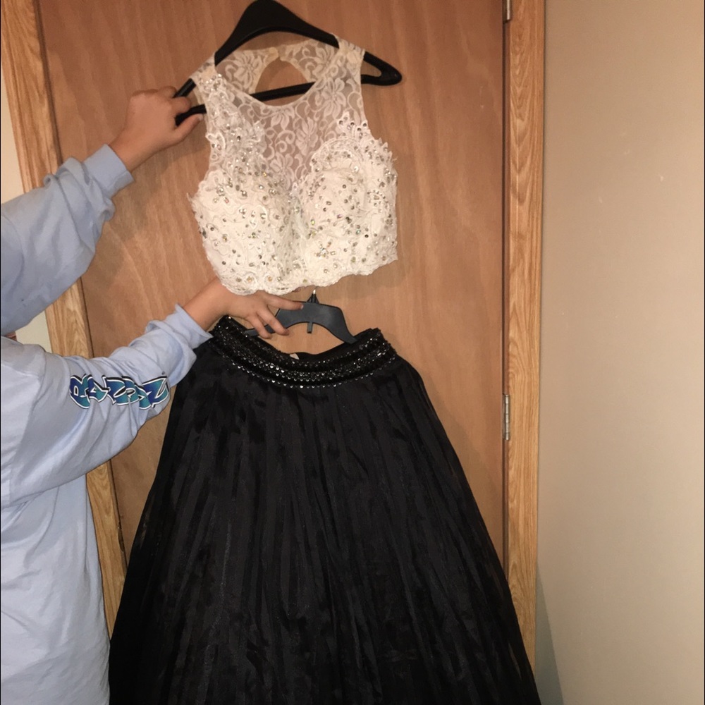 two piece prom dress